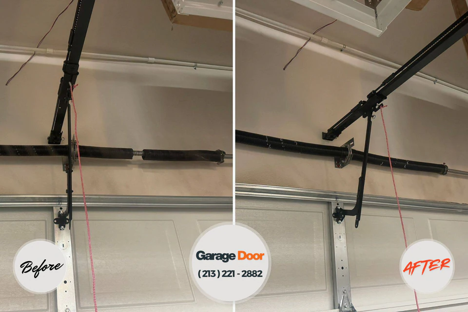 Before and after: garage door repair Morrisonville, NY